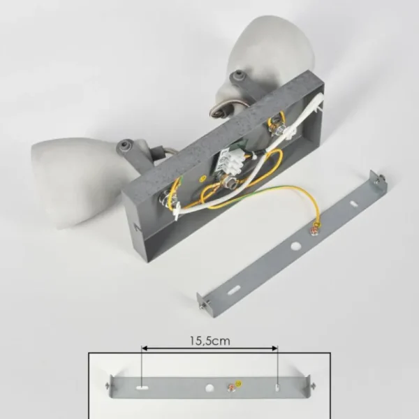 hofstein Lomma Plafonnier Acier brossé, 2 lumières* Lampes Modernes