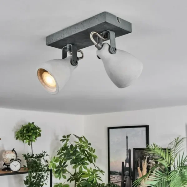 hofstein Lomma Plafonnier Acier brossé, 2 lumières* Lampes Modernes