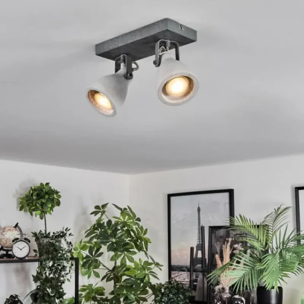 hofstein Lomma Plafonnier Acier brossé, 2 lumières* Lampes Modernes