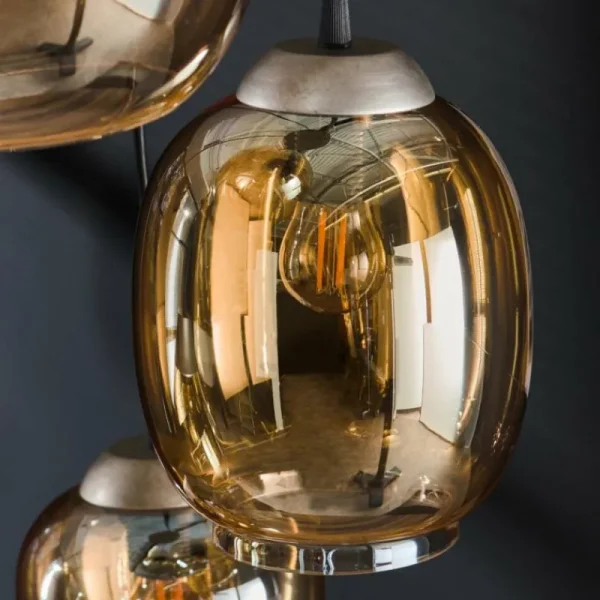 hofstein lustre Balanka Anthracite, 5 lumières* Lampes En Verre