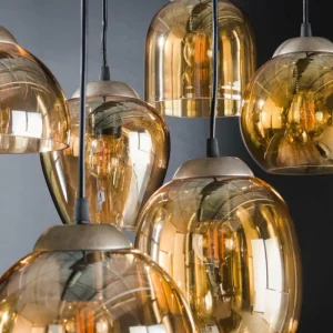 hofstein lustre Balanka Anthracite, 7 lumières* Lampes En Verre