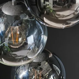 hofstein lustre Bicolore Anthracite, 5 lumières* Lampes En Verre