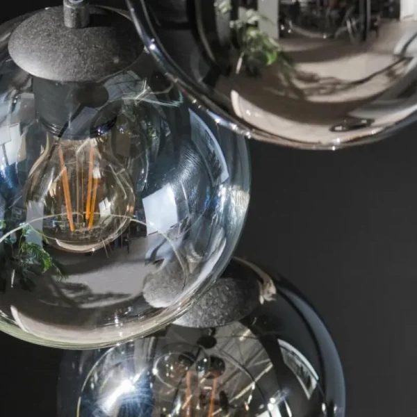 hofstein lustre Bicolore Anthracite, 5 lumières* Lampes En Verre