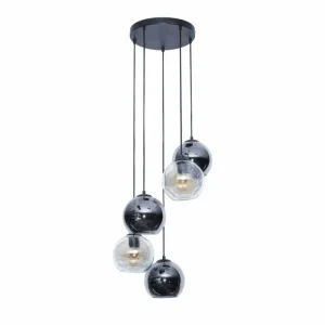 hofstein lustre Bicolore Anthracite, 5 lumières* Lampes En Verre