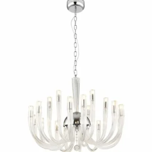 Luminaires Globo Lighting Lustre Globo AKKO Chrome, 18 lumières* Lampes En Verre