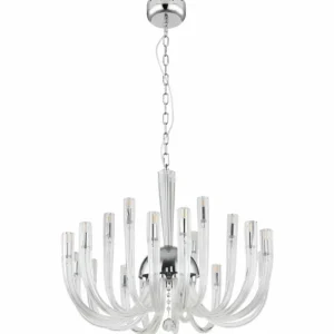Luminaires Globo Lighting Lustre Globo AKKO Chrome, 18 lumières* Lampes En Verre