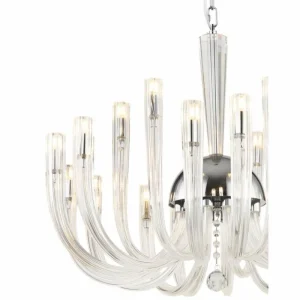 Luminaires Globo Lighting Lustre Globo AKKO Chrome, 18 lumières* Lampes En Verre