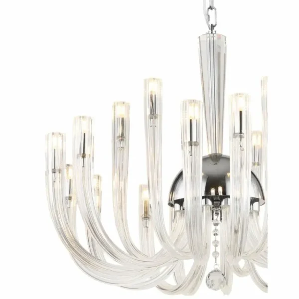 Luminaires Globo Lighting Lustre Globo AKKO Chrome, 18 lumières* Lampes En Verre