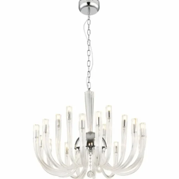 Luminaires Globo Lighting Lustre Globo AKKO Chrome, 18 lumières* Lampes En Verre