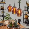 hofstein Lutarp Suspension, Suspension Chrome, Noir, 3 lumières* Lampes En Verre