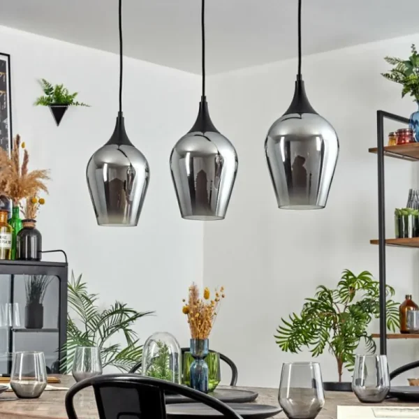 hofstein Lutarp Suspension, Suspension Noir, 3 lumières* Lampes Modernes
