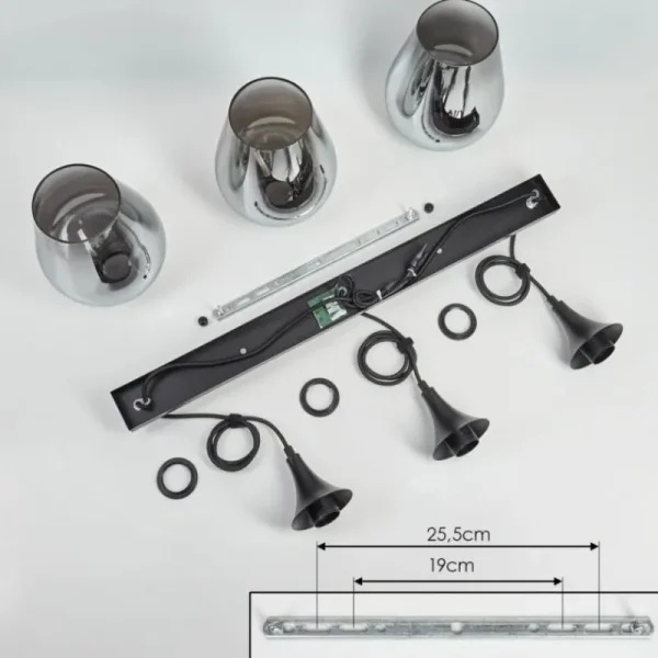 hofstein Lutarp Suspension, Suspension Noir, 3 lumières* Lampes Modernes