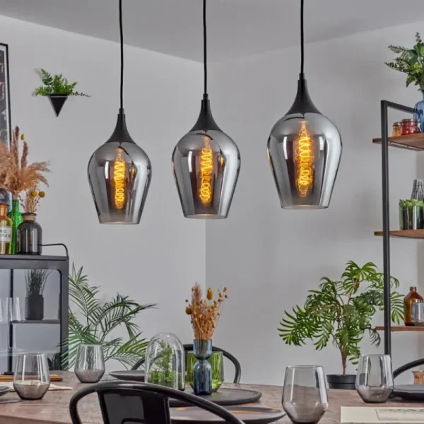 hofstein Lutarp Suspension, Suspension Noir, 3 lumières* Lampes Modernes