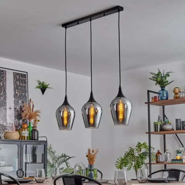 hofstein Lutarp Suspension, Suspension Noir, 3 lumières* Lampes Modernes