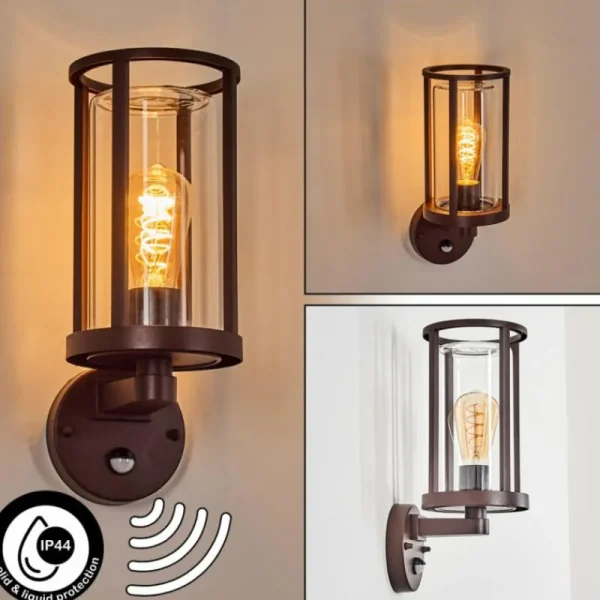 hofstein Martinha Lampe murale d´extérieur Rouille, 1 lumière, Détecteur de mouvement* Lampes Modernes