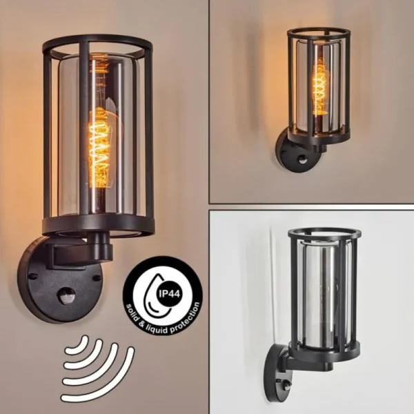 hofstein Martinha Lampe murale d´extérieur Noir, 1 lumière, Détecteur de mouvement* Lampes Modernes