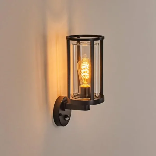 hofstein Martinha Lampe murale d´extérieur Noir, 1 lumière, Détecteur de mouvement* Lampes Modernes