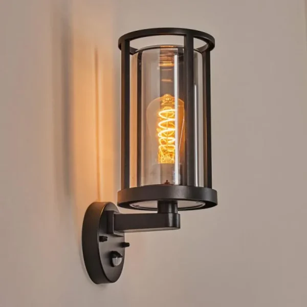 hofstein Martinha Lampe murale d´extérieur Noir, 1 lumière, Détecteur de mouvement* Lampes Modernes
