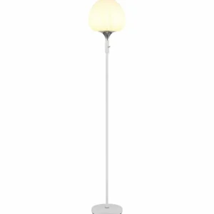 Luminaires Globo Lighting Maxy Lampadaire Chrome, Blanc, 1 lumière* Lampes En Verre