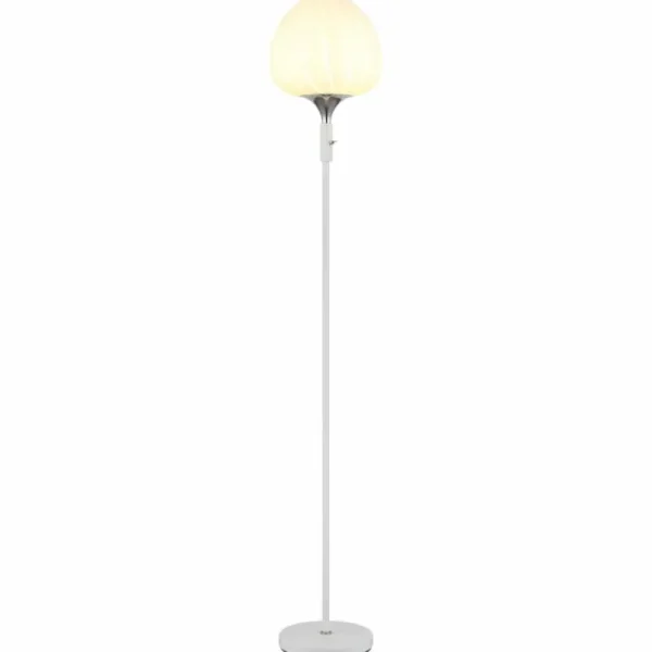 Luminaires Globo Lighting Maxy Lampadaire Chrome, Blanc, 1 lumière* Lampes En Verre