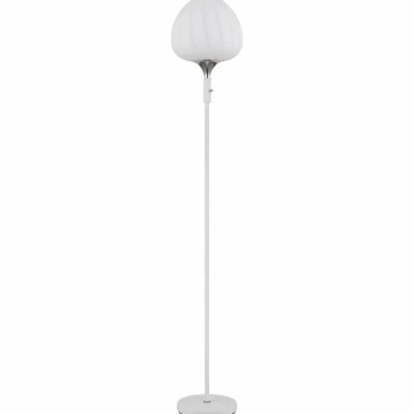 Luminaires Globo Lighting Maxy Lampadaire Chrome, Blanc, 1 lumière* Lampes En Verre