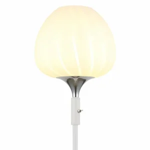 Luminaires Globo Lighting Maxy Lampadaire Chrome, Blanc, 1 lumière* Lampes En Verre