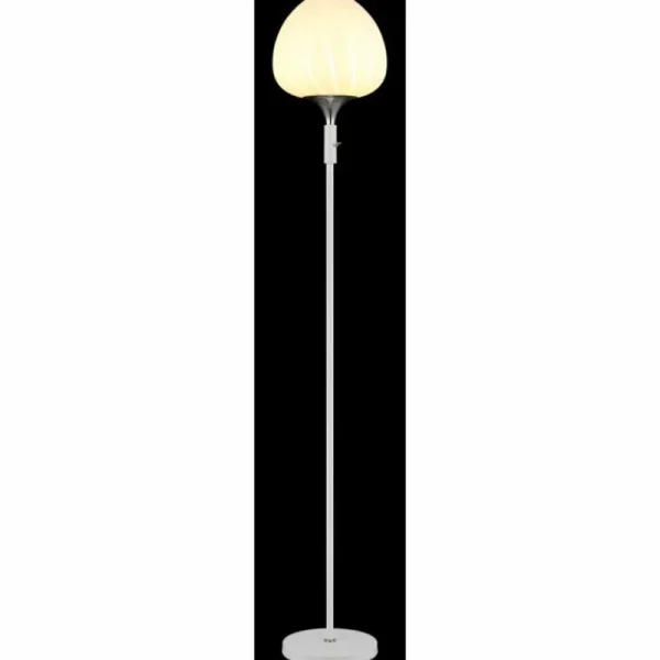 Luminaires Globo Lighting Maxy Lampadaire Chrome, Blanc, 1 lumière* Lampes En Verre
