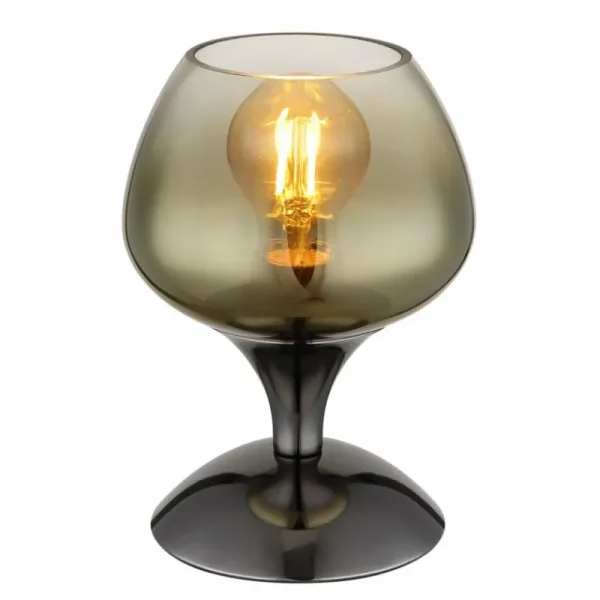 Luminaires Globo Lighting Maxy Lampe à poser Chrome, Noir, 1 lumière* Lampes En Verre
