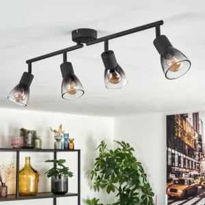 hofstein Medelim Plafonnier Clair, Fumé, 4 lumières* Lampes Modernes