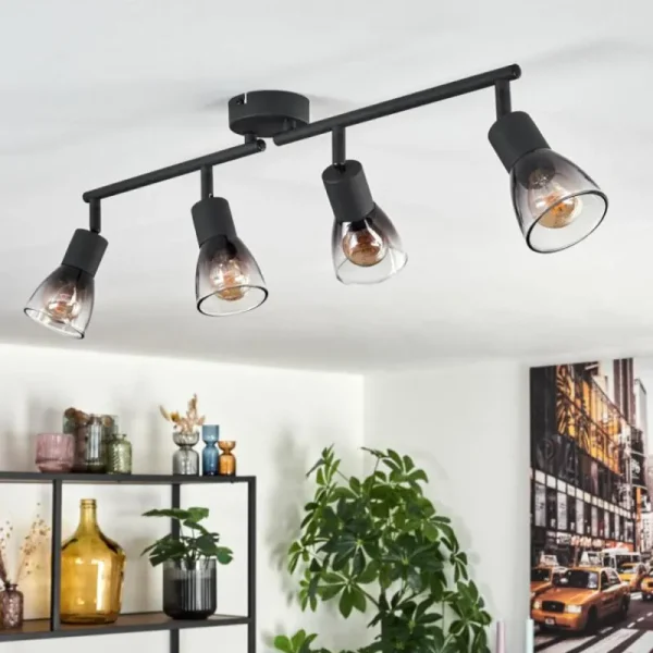 hofstein Medelim Plafonnier Clair, Fumé, 4 lumières* Lampes Modernes
