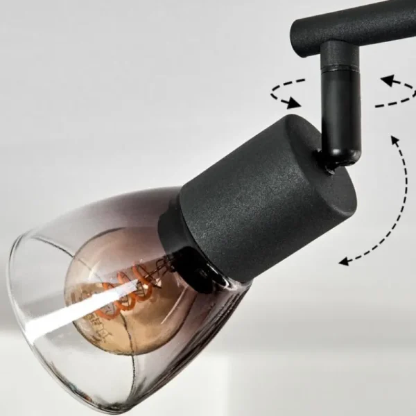 hofstein Medelim Plafonnier Clair, Fumé, 4 lumières* Lampes Modernes
