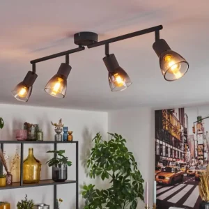 hofstein Medelim Plafonnier Clair, Fumé, 4 lumières* Lampes Modernes