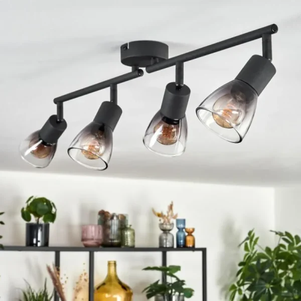 hofstein Medelim Plafonnier Clair, Fumé, 4 lumières* Lampes Modernes
