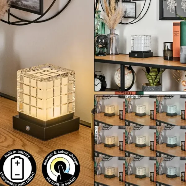 hofstein Medvik Lampe à poser LED Noir, 1 lumière* Lampes Modernes