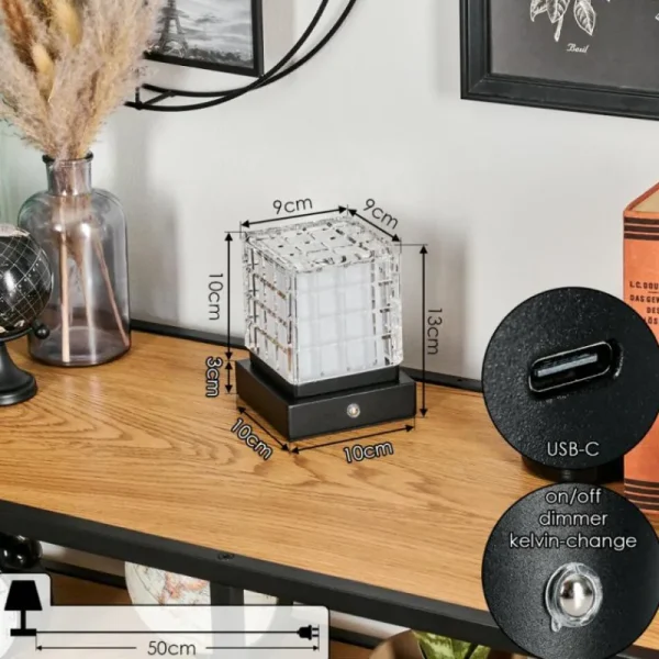 hofstein Medvik Lampe à poser LED Noir, 1 lumière* Lampes Modernes