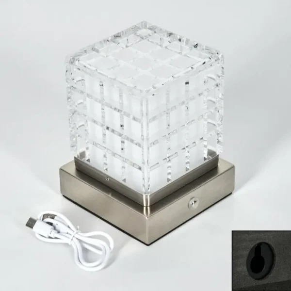 hofstein Medvik Lampe à poser LED Nickel mat, 1 lumière* Lampes Modernes