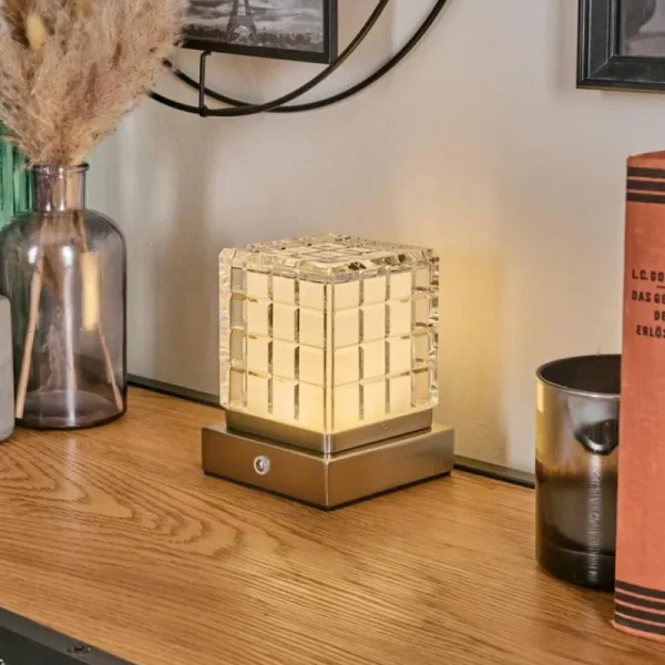 hofstein Medvik Lampe à poser LED Nickel mat, 1 lumière* Lampes Modernes