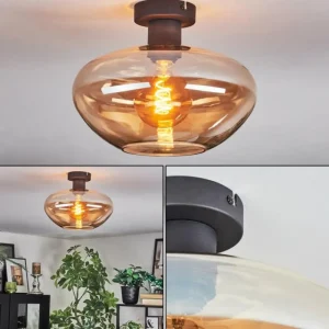 hofstein Mertola Plafonnier Ambre, 1 lumière* Lampes En Verre