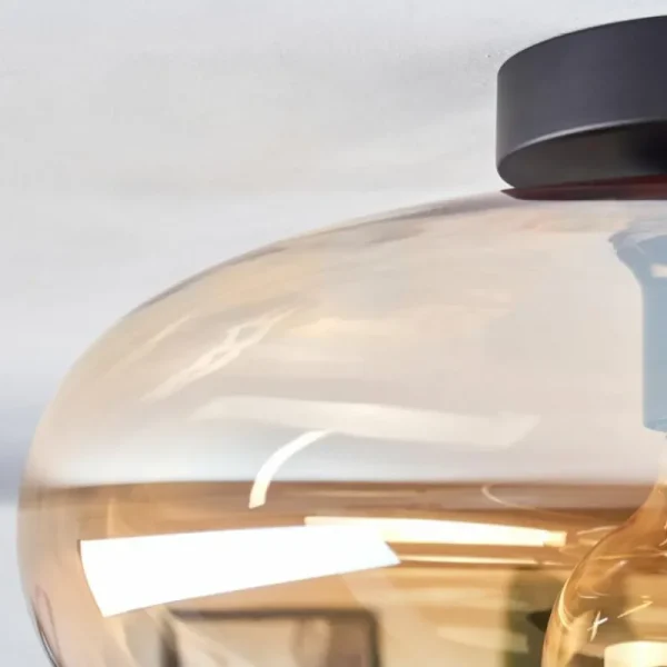 hofstein Mertola Plafonnier Ambre, Clair, 1 lumière* Lampes En Verre