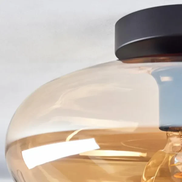 hofstein Mertola Plafonnier Ambre, 1 lumière* Lampes En Verre