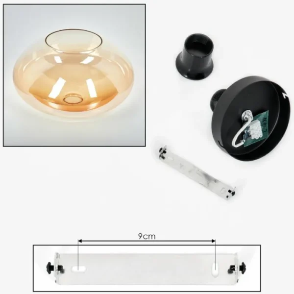 hofstein Mertola Plafonnier Ambre, Clair, 1 lumière* Lampes En Verre
