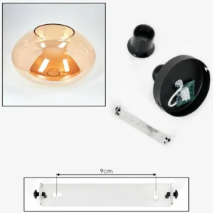 hofstein Mertola Plafonnier Ambre, 1 lumière* Lampes En Verre