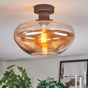 hofstein Mertola Plafonnier Ambre, 1 lumière* Lampes En Verre