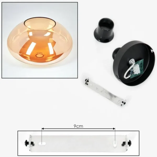 hofstein Mertola Plafonnier Ambre, 1 lumière* Lampes En Verre