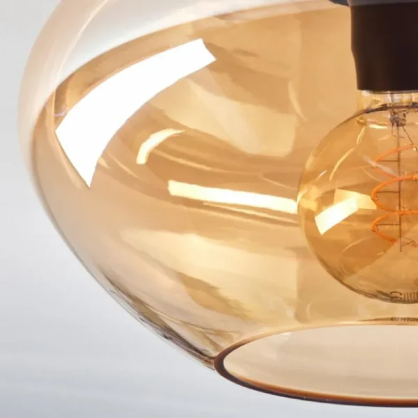 hofstein Mertola Plafonnier Ambre, 1 lumière* Lampes En Verre