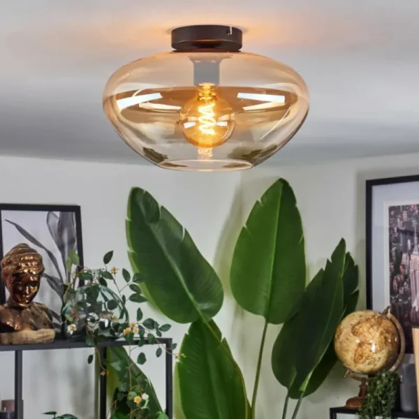 hofstein Mertola Plafonnier Ambre, Clair, 1 lumière* Lampes En Verre