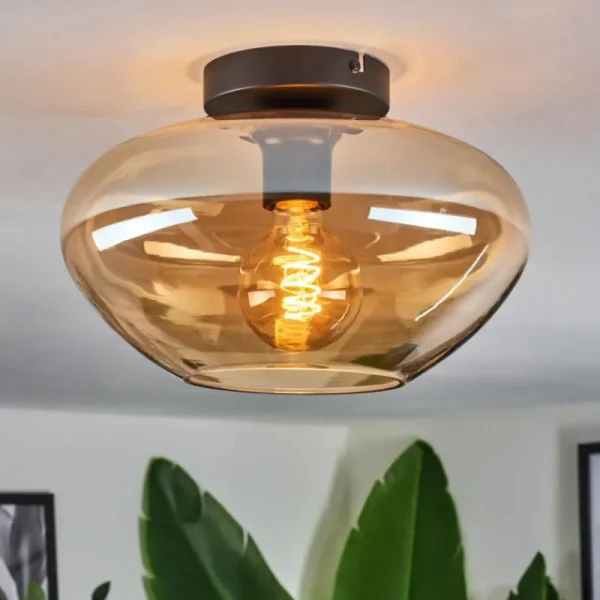hofstein Mertola Plafonnier Ambre, 1 lumière* Lampes En Verre