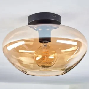 hofstein Mertola Plafonnier Ambre, 1 lumière* Lampes En Verre