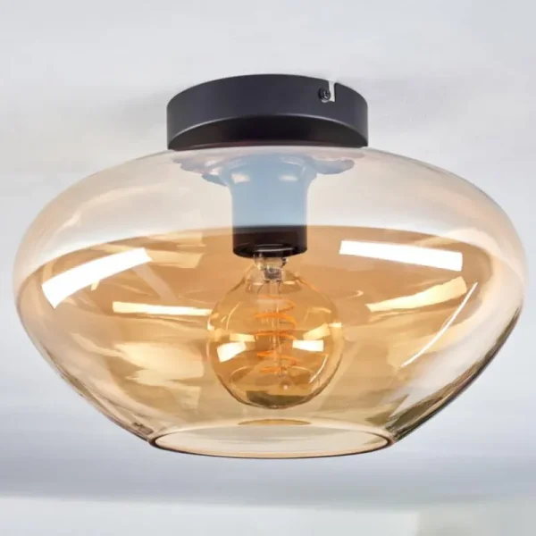 hofstein Mertola Plafonnier Ambre, 1 lumière* Lampes En Verre