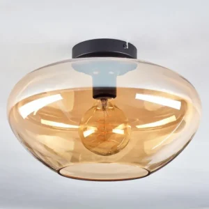 hofstein Mertola Plafonnier Ambre, 1 lumière* Lampes En Verre